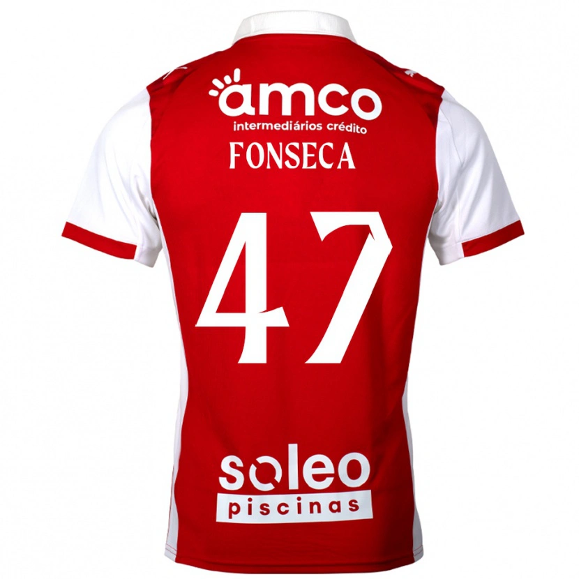 Danxen Dame Diogo Fonseca #47 Rød Hvit Hjemmetrøye Drakt Trøye 2025/26 Skjorter T-Skjorte