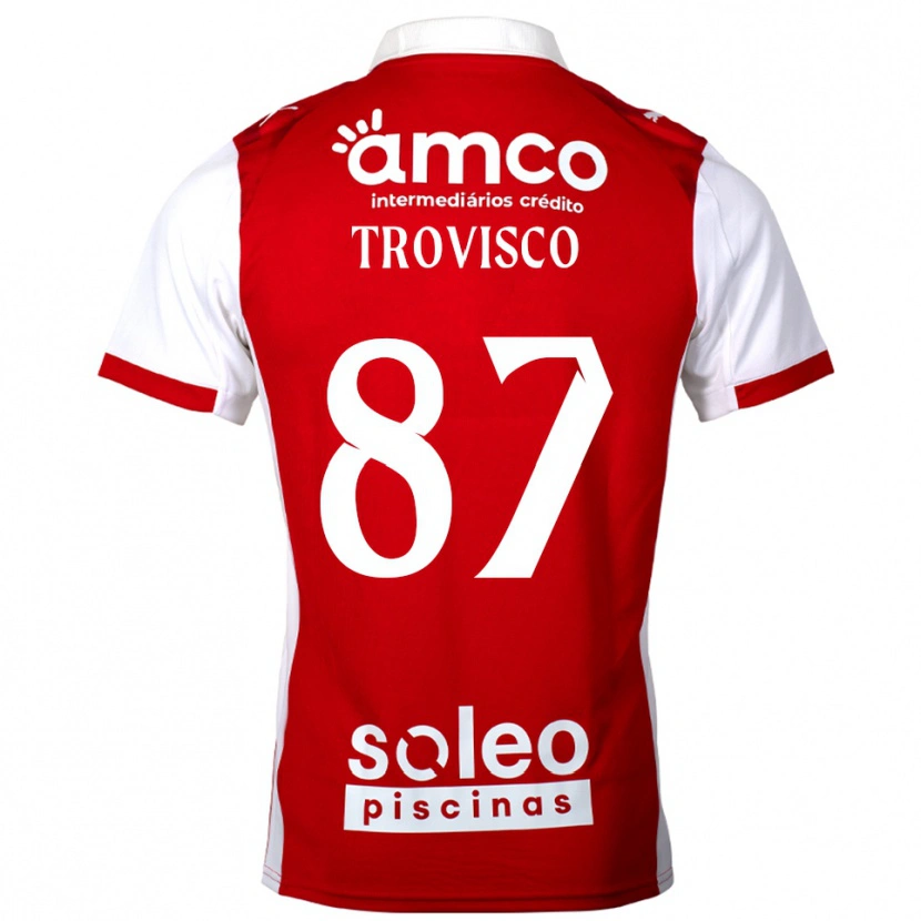 Danxen Dame João Trovisco #87 Rød Hvit Hjemmetrøye Drakt Trøye 2025/26 Skjorter T-Skjorte