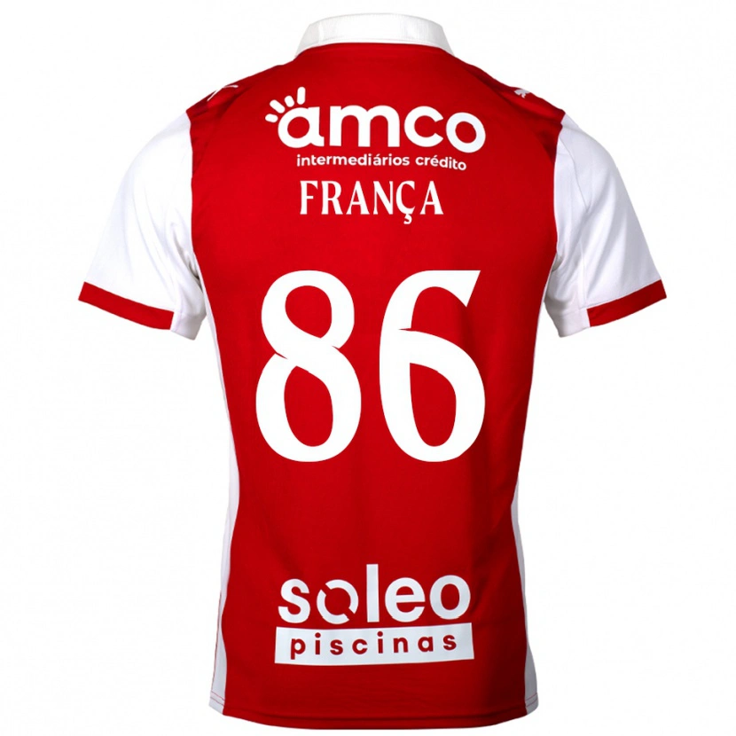 Danxen Dame Francisco França #86 Rød Hvit Hjemmetrøye Drakt Trøye 2025/26 Skjorter T-Skjorte