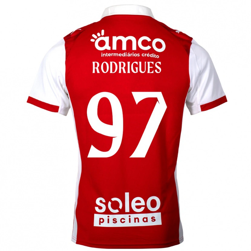 Danxen Dame Dinis Rodrigues #97 Rød Hvit Hjemmetrøye Drakt Trøye 2025/26 Skjorter T-Skjorte