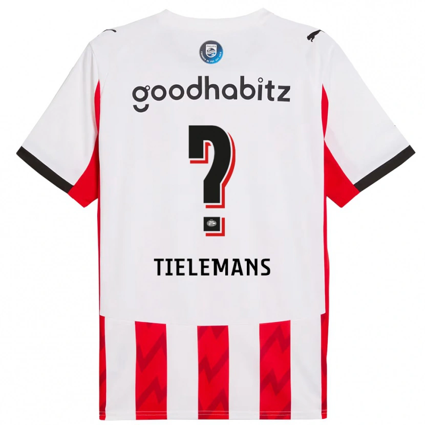Danxen Dame Mathijs Tielemans #0 Rød Hvit Hjemmetrøye Drakt Trøye 2025/26 Skjorter T-Skjorte