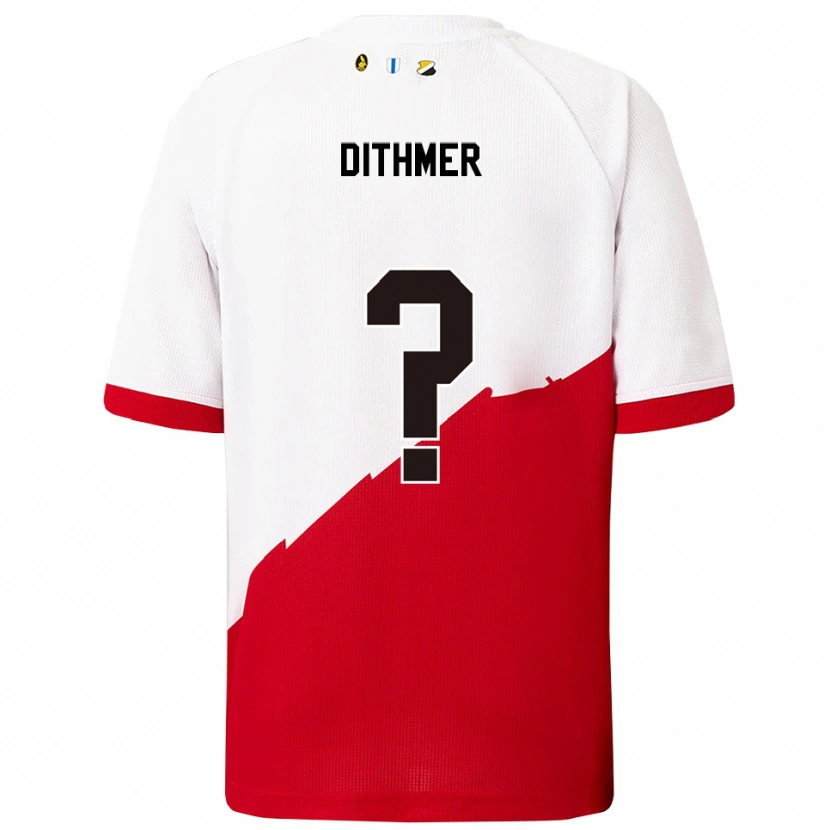 Danxen Dame Andreas Dithmer #0 Hvit Rød Hjemmetrøye Drakt Trøye 2025/26 Skjorter T-Skjorte