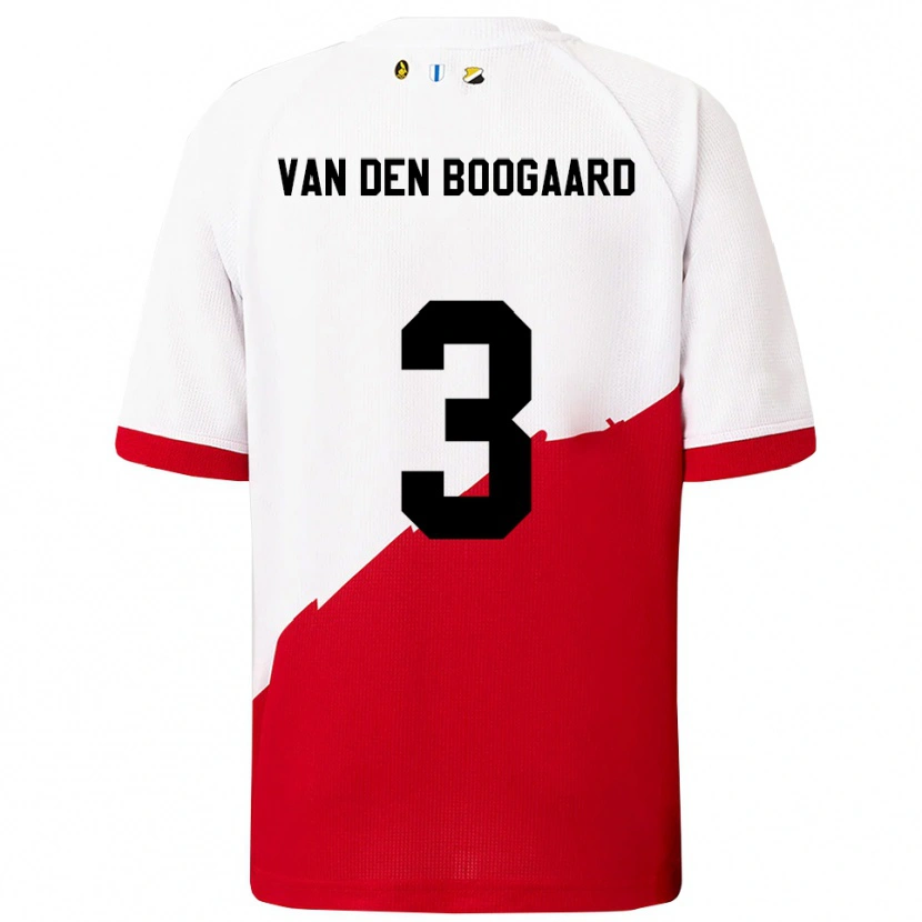 Danxen Dame Brian Van Den Boogaard #3 Hvit Rød Hjemmetrøye Drakt Trøye 2025/26 Skjorter T-Skjorte