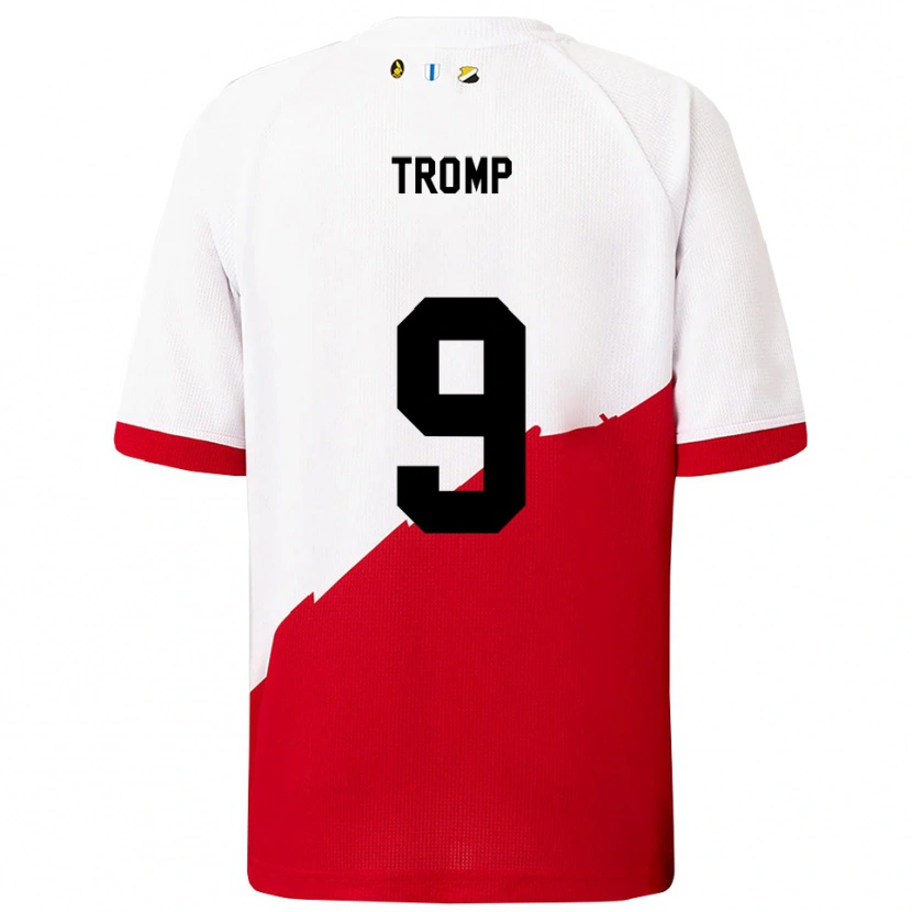 Danxen Dame Nikita Tromp #9 Hvit Rød Hjemmetrøye Drakt Trøye 2025/26 Skjorter T-Skjorte
