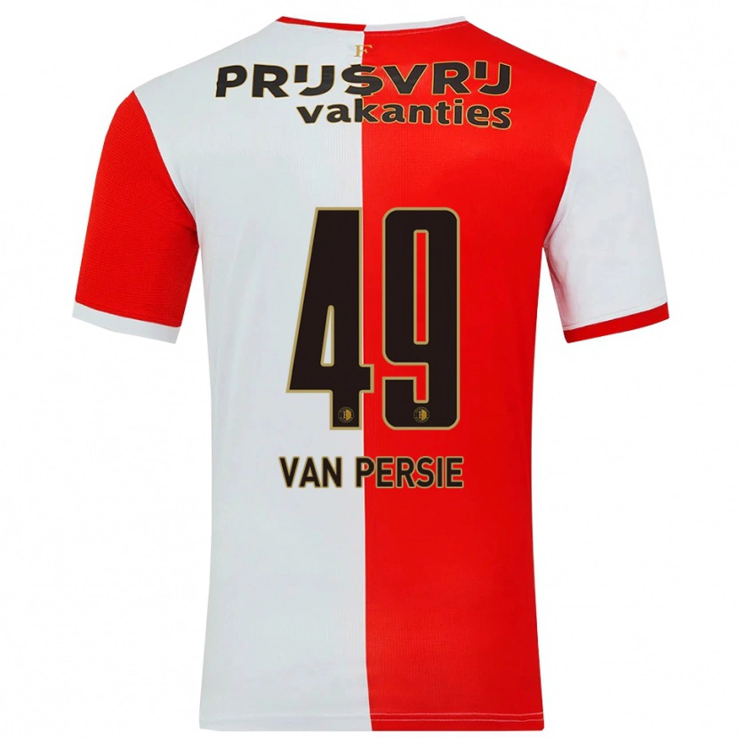 Danxen Dame Shaqueel Van Persie #49 Rød Hvit Hjemmetrøye Drakt Trøye 2025/26 Skjorter T-Skjorte
