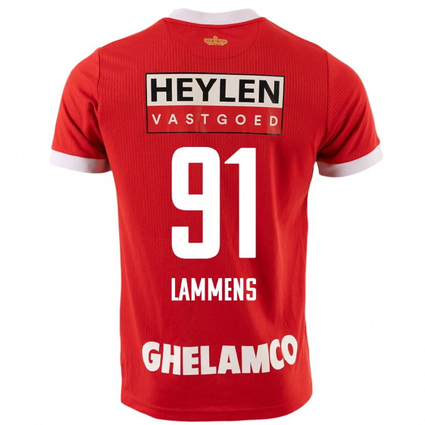 Danxen Dame Senne Lammens #91 Rød Hvit Hjemmetrøye Drakt Trøye 2025/26 Skjorter T-Skjorte