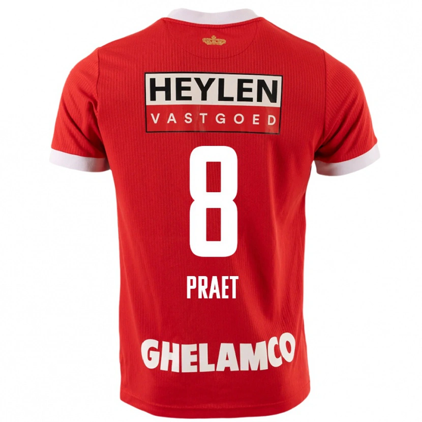 Danxen Dame Dennis Praet #8 Rød Hvit Hjemmetrøye Drakt Trøye 2025/26 Skjorter T-Skjorte
