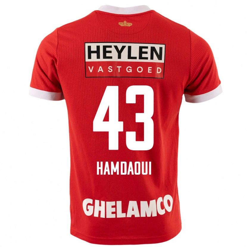 Danxen Dame Youssef Hamdaoui #43 Rød Hvit Hjemmetrøye Drakt Trøye 2025/26 Skjorter T-Skjorte