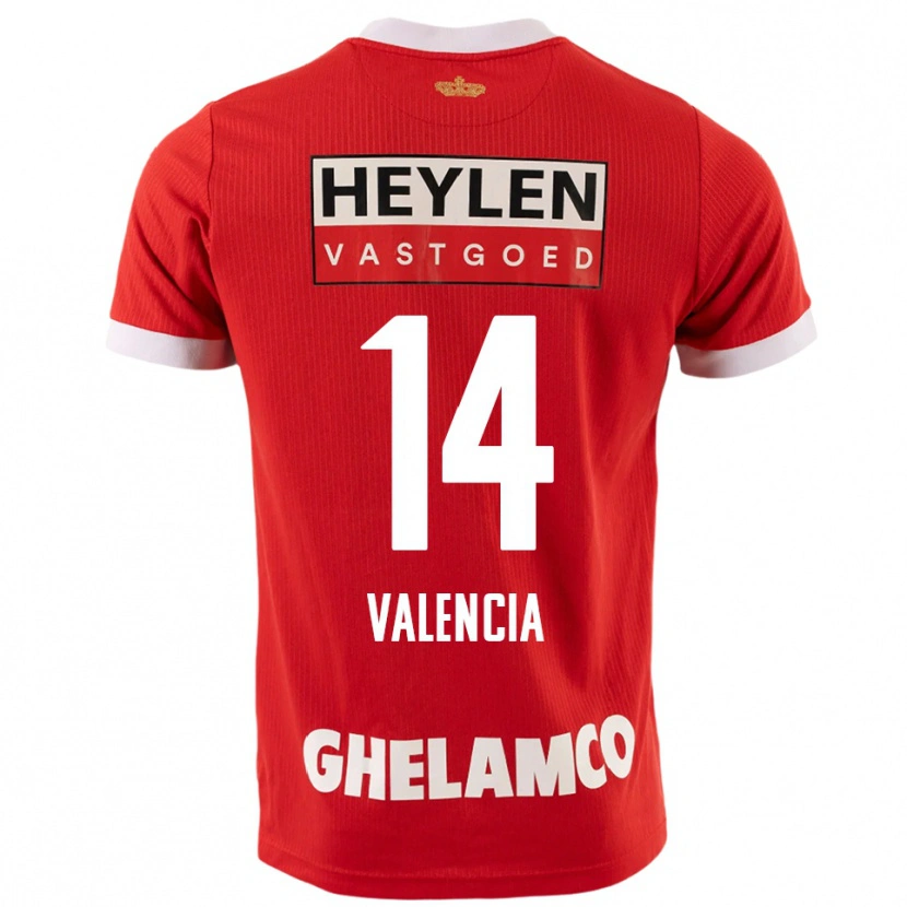 Danxen Dame Anthony Valencia #14 Rød Hvit Hjemmetrøye Drakt Trøye 2025/26 Skjorter T-Skjorte