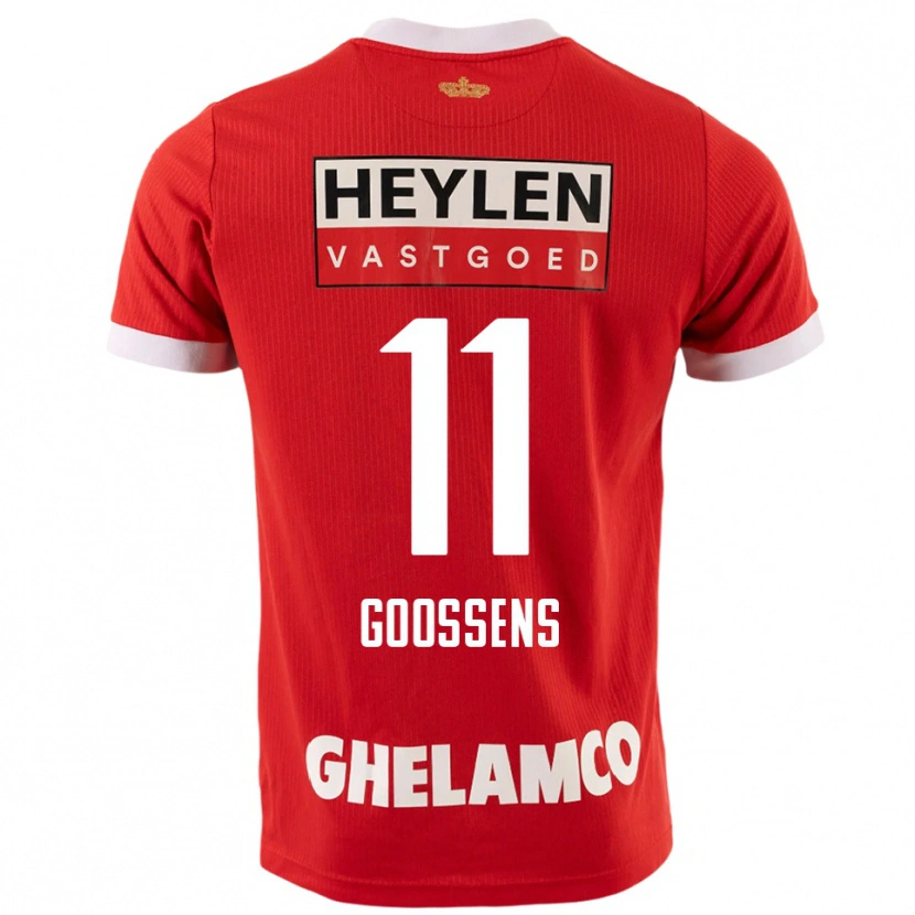 Danxen Dame Mattias Goossens #11 Rød Hvit Hjemmetrøye Drakt Trøye 2025/26 Skjorter T-Skjorte