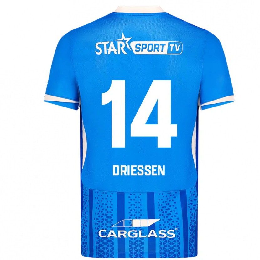 Danxen Dame Jelle Driessen #14 Blå Hvit Hjemmetrøye Drakt Trøye 2025/26 Skjorter T-Skjorte