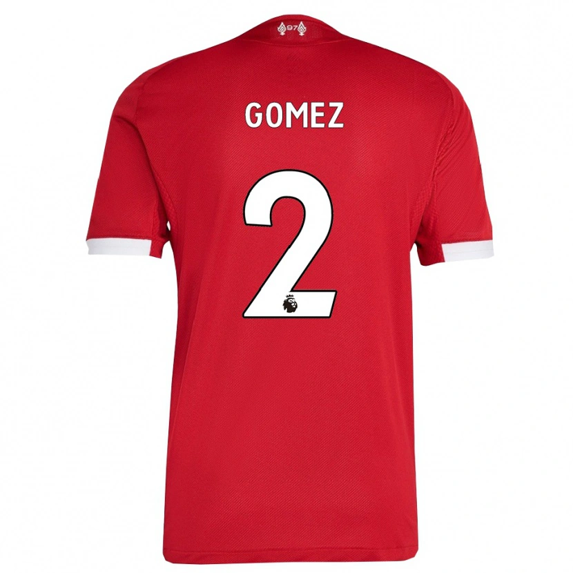 Danxen Dame Joe Gomez #2 Rød Hvit Hjemmetrøye Drakt Trøye 2025/26 Skjorter T-Skjorte