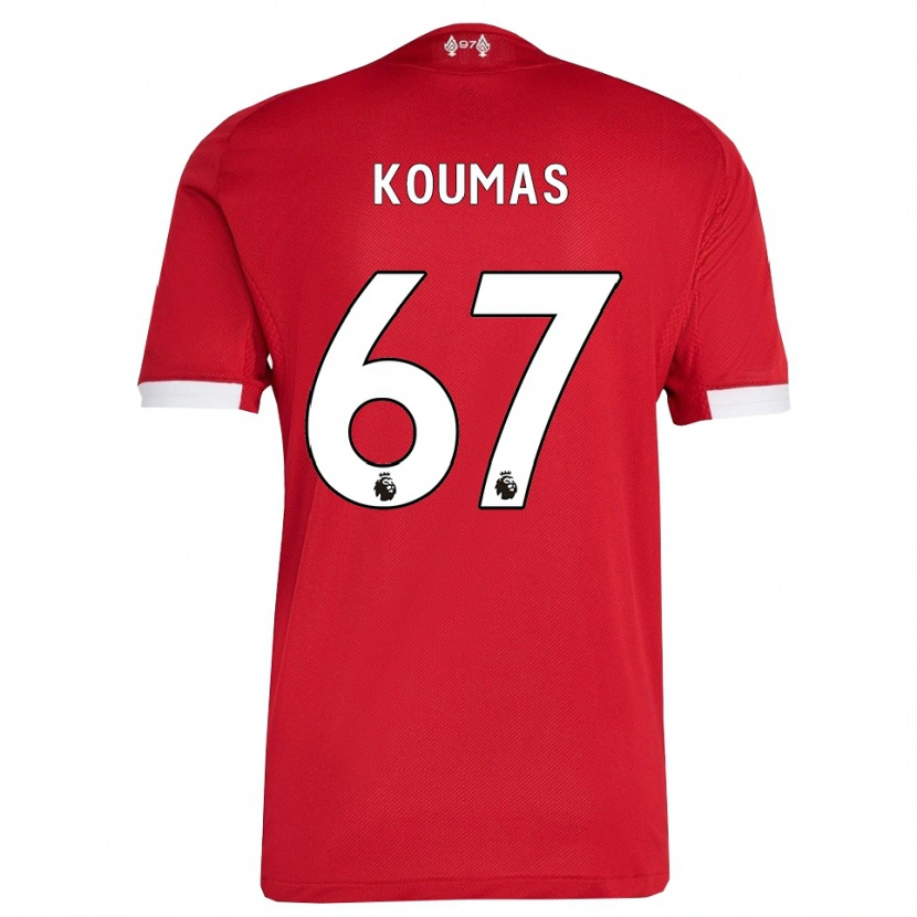 Danxen Dame Lewis Koumas #67 Rød Hvit Hjemmetrøye Drakt Trøye 2025/26 Skjorter T-Skjorte