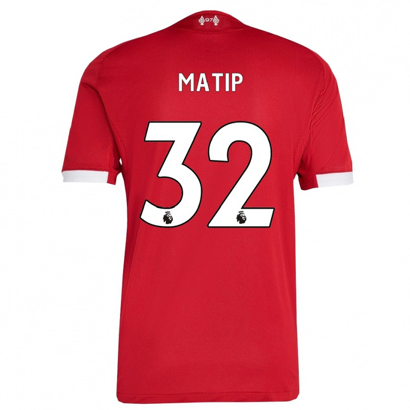 Danxen Dame Joel Matip #32 Rød Hvit Hjemmetrøye Drakt Trøye 2025/26 Skjorter T-Skjorte