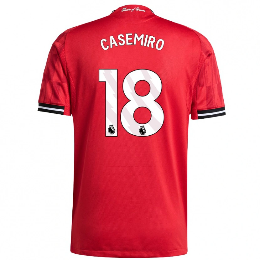 Danxen Dame Casemiro #18 Rød Svart Hvit Hjemmetrøye Drakt Trøye 2025/26 Skjorter T-Skjorte