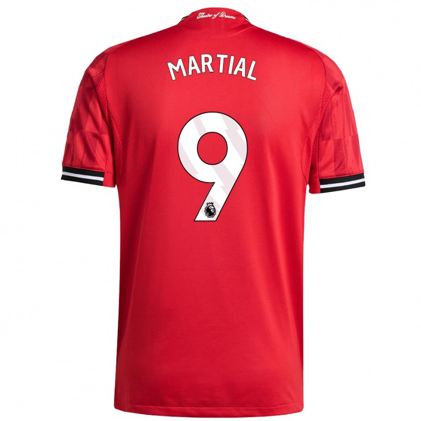 Danxen Dame Anthony Martial #9 Rød Svart Hvit Hjemmetrøye Drakt Trøye 2025/26 Skjorter T-Skjorte