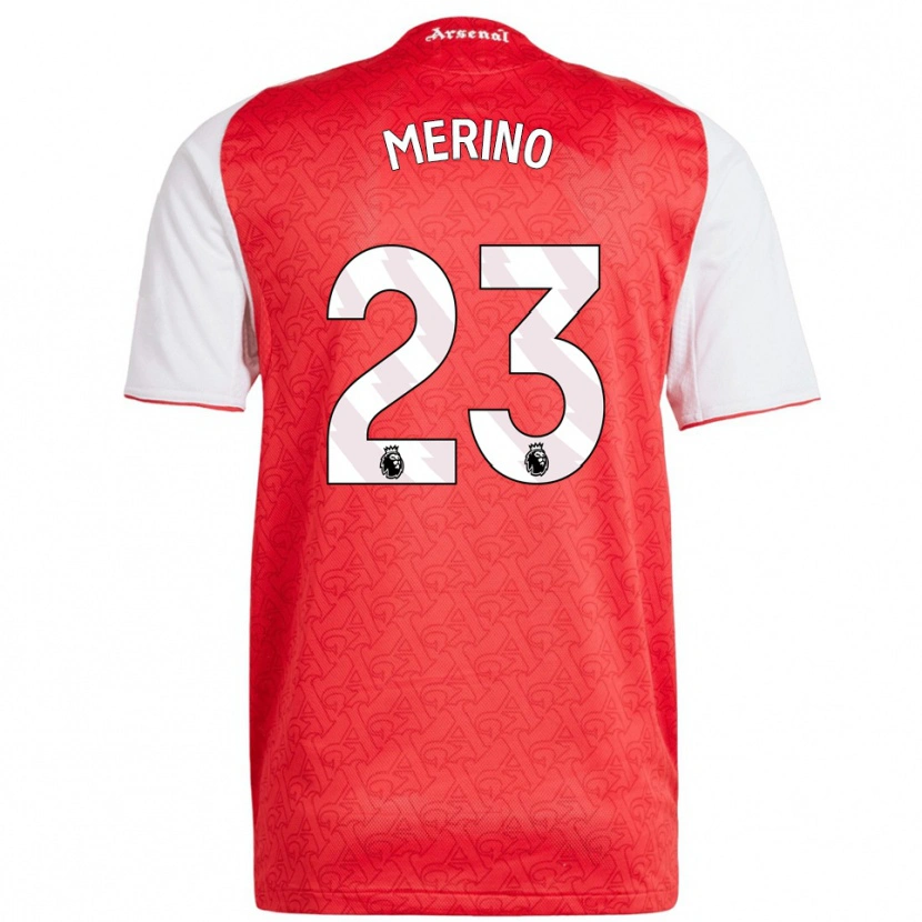 Danxen Dame Mikel Merino #23 Rød Hvit Hjemmetrøye Drakt Trøye 2025/26 Skjorter T-Skjorte