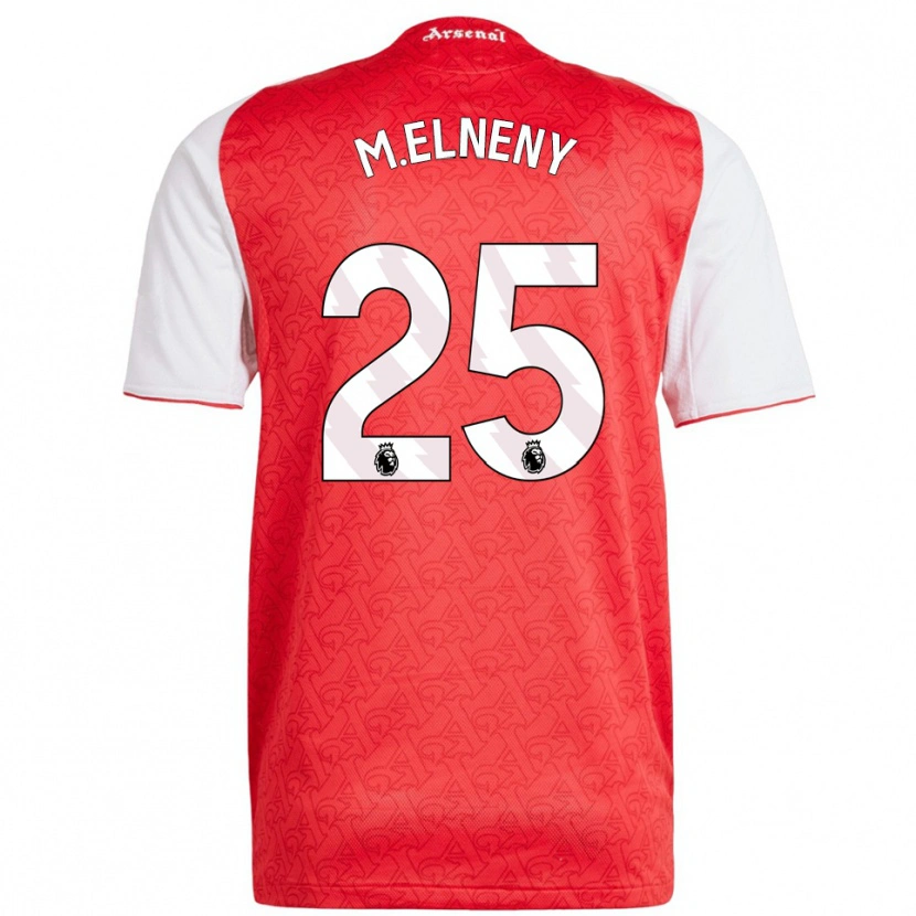 Danxen Dame Mohamed Elneny #25 Rød Hvit Hjemmetrøye Drakt Trøye 2025/26 Skjorter T-Skjorte