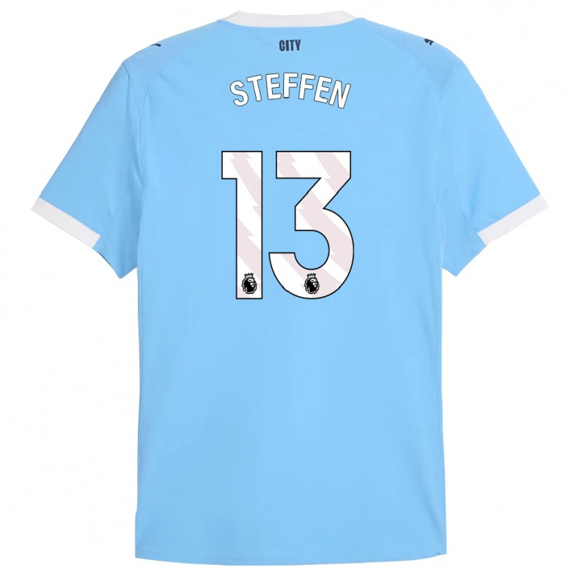 Danxen Dame Zack Steffen #13 Himmelsblå Hvit Hjemmetrøye Drakt Trøye 2025/26 Skjorter T-Skjorte