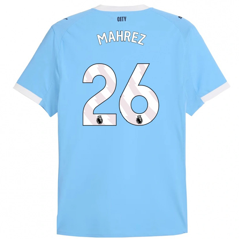 Danxen Dame Riyad Mahrez #26 Himmelsblå Hvit Hjemmetrøye Drakt Trøye 2025/26 Skjorter T-Skjorte
