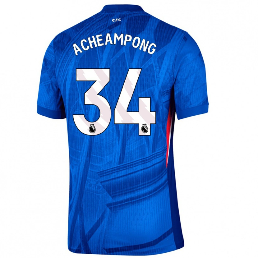 Danxen Dame Josh Acheampong #34 Blå Hvit Hjemmetrøye Drakt Trøye 2025/26 Skjorter T-Skjorte