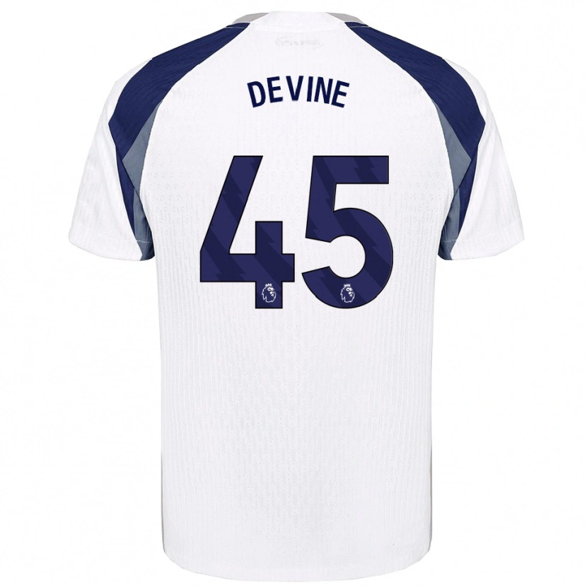Danxen Dame Alfie Devine #45 Hvit Marineblå Hjemmetrøye Drakt Trøye 2025/26 Skjorter T-Skjorte