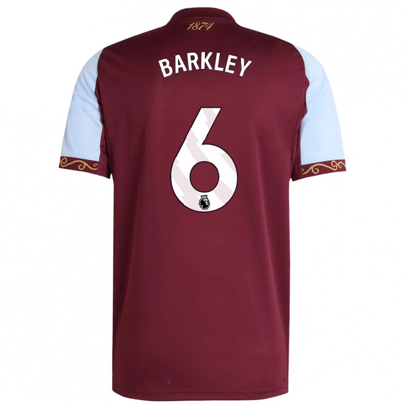 Danxen Dame Ross Barkley #6 Burgunder Himmelsblå Hjemmetrøye Drakt Trøye 2025/26 Skjorter T-Skjorte