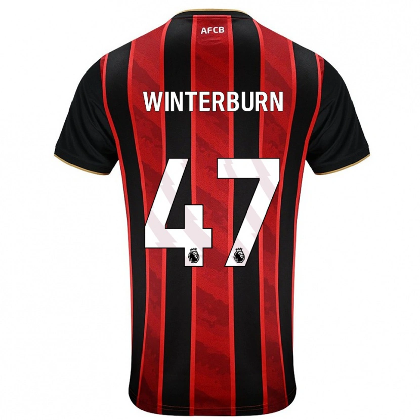Danxen Dame Ben Winterburn #47 Rød Svart Hjemmetrøye Drakt Trøye 2025/26 Skjorter T-Skjorte