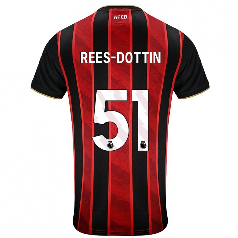 Danxen Dame Remy Rees-Dottin #51 Rød Svart Hjemmetrøye Drakt Trøye 2025/26 Skjorter T-Skjorte