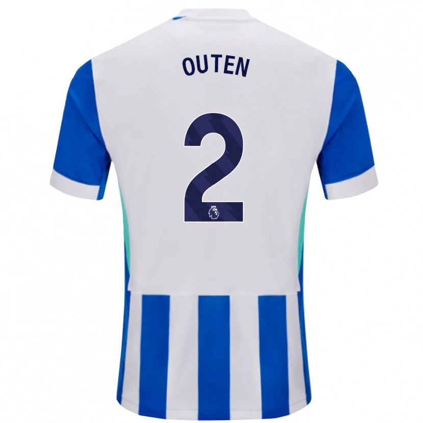 Danxen Dame Theo Outen #2 Blå Hvit Hjemmetrøye Drakt Trøye 2025/26 Skjorter T-Skjorte