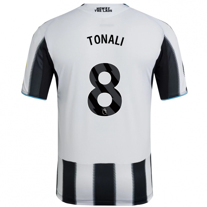 Danxen Dame Sandro Tonali #8 Svart Hvit Hjemmetrøye Drakt Trøye 2025/26 Skjorter T-Skjorte
