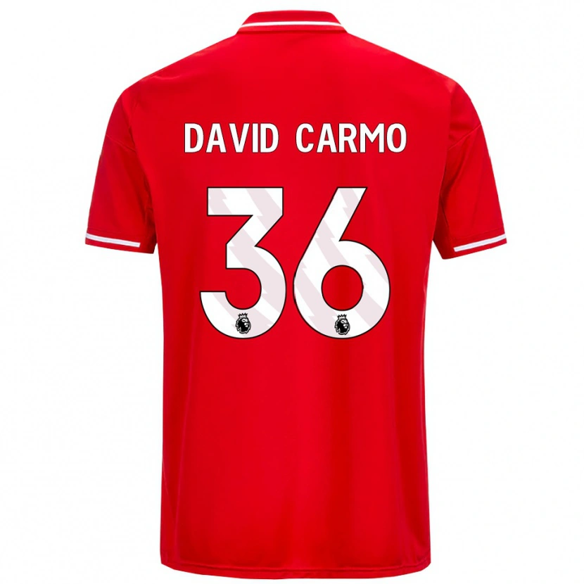 Danxen Dame David Carmo #36 Rød Hvit Hjemmetrøye Drakt Trøye 2025/26 Skjorter T-Skjorte