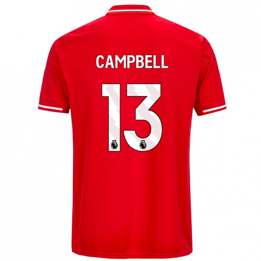 Danxen Dame Luke Campbell #13 Rød Hvit Hjemmetrøye Drakt Trøye 2025/26 Skjorter T-Skjorte