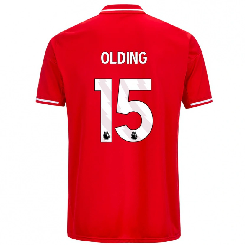 Danxen Dame Hollie Olding #15 Rød Hvit Hjemmetrøye Drakt Trøye 2025/26 Skjorter T-Skjorte