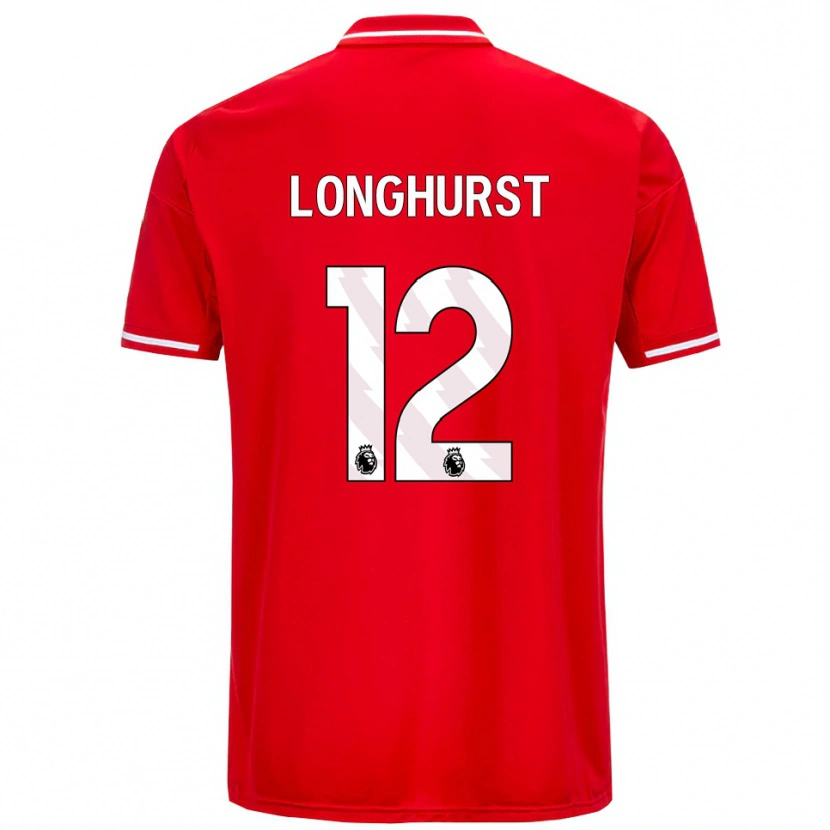 Danxen Dame Kate Longhurst #12 Rød Hvit Hjemmetrøye Drakt Trøye 2025/26 Skjorter T-Skjorte