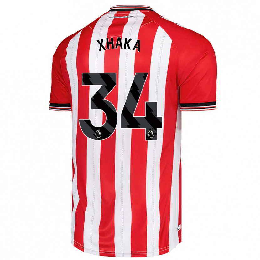 Danxen Dame Granit Xhaka #34 Rød Hvit Hjemmetrøye Drakt Trøye 2025/26 Skjorter T-Skjorte