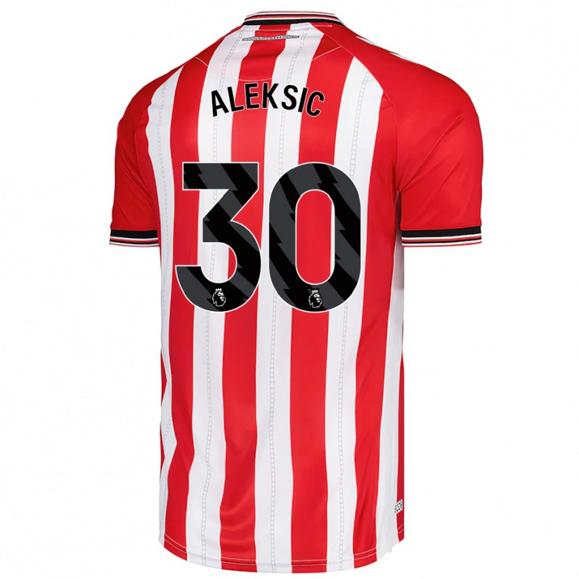Danxen Dame Milan Aleksic #30 Rød Hvit Hjemmetrøye Drakt Trøye 2025/26 Skjorter T-Skjorte