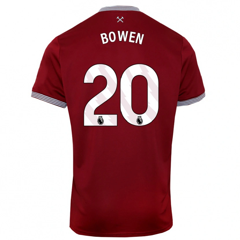 Danxen Dame Jarrod Bowen #20 Burgunder Hvit Hjemmetrøye Drakt Trøye 2025/26 Skjorter T-Skjorte