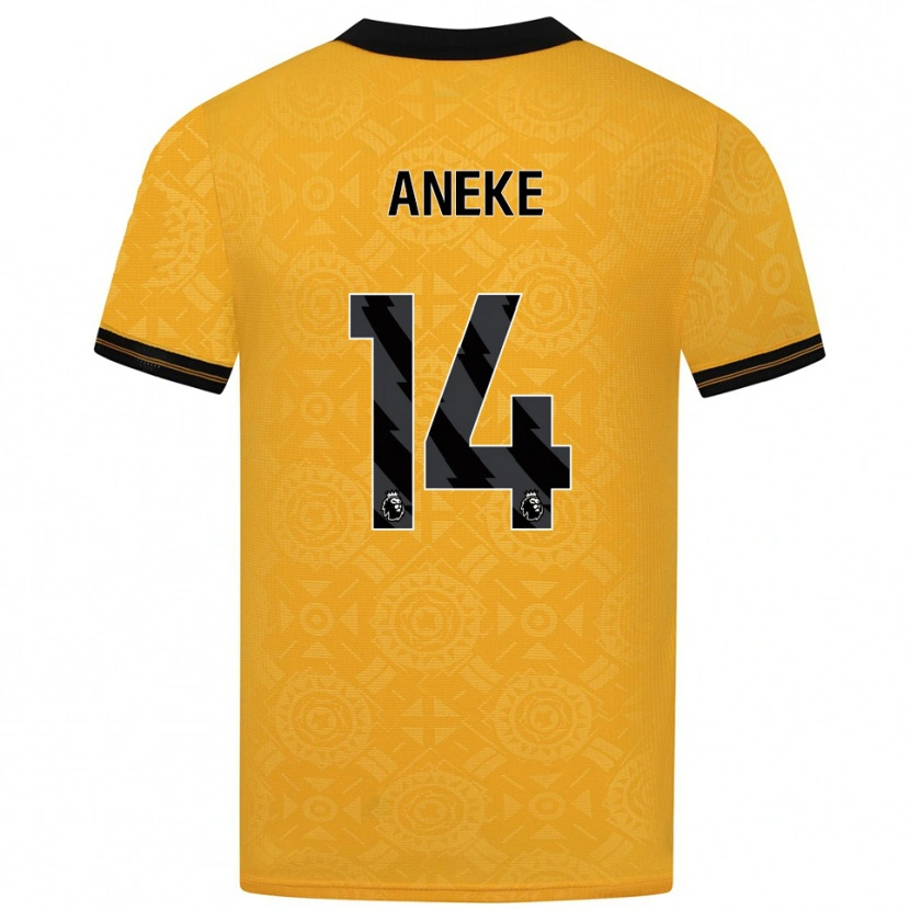 Danxen Dame Aaron Aneke #14 Gul Svart Hjemmetrøye Drakt Trøye 2025/26 Skjorter T-Skjorte