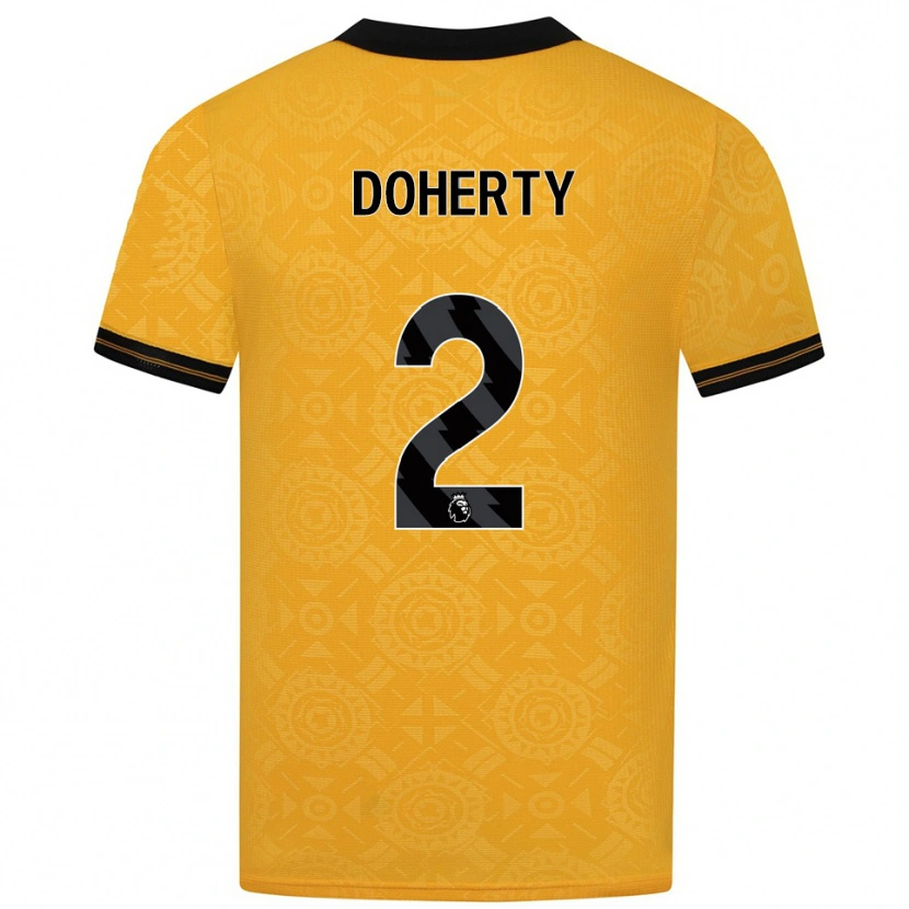 Danxen Dame Matt Doherty #2 Gul Svart Hjemmetrøye Drakt Trøye 2025/26 Skjorter T-Skjorte