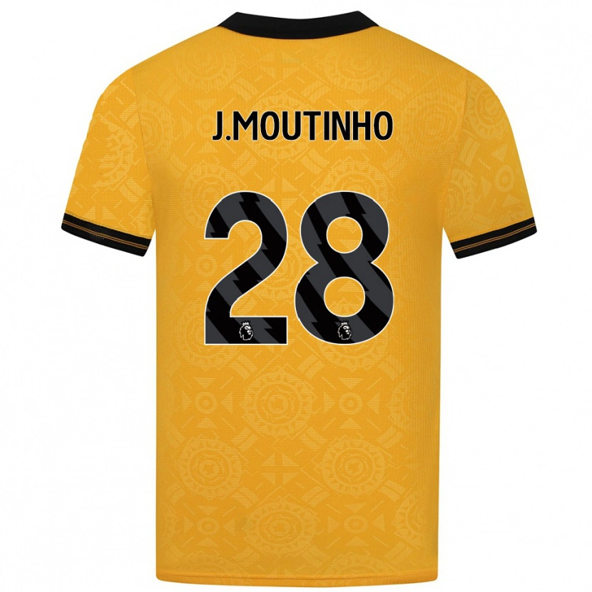 Danxen Dame Joao Moutinho #28 Gul Svart Hjemmetrøye Drakt Trøye 2025/26 Skjorter T-Skjorte