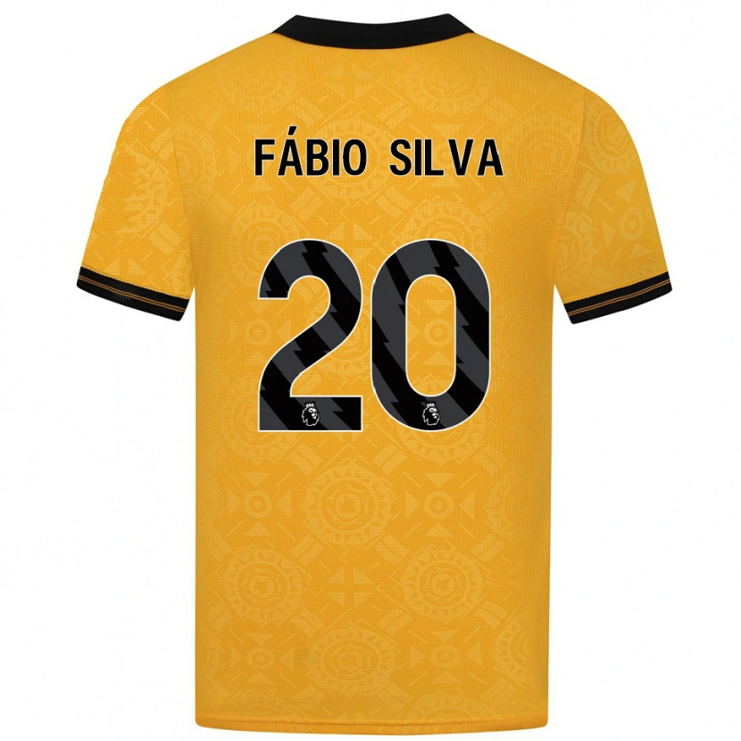 Danxen Dame Fábio Silva #20 Gul Svart Hjemmetrøye Drakt Trøye 2025/26 Skjorter T-Skjorte