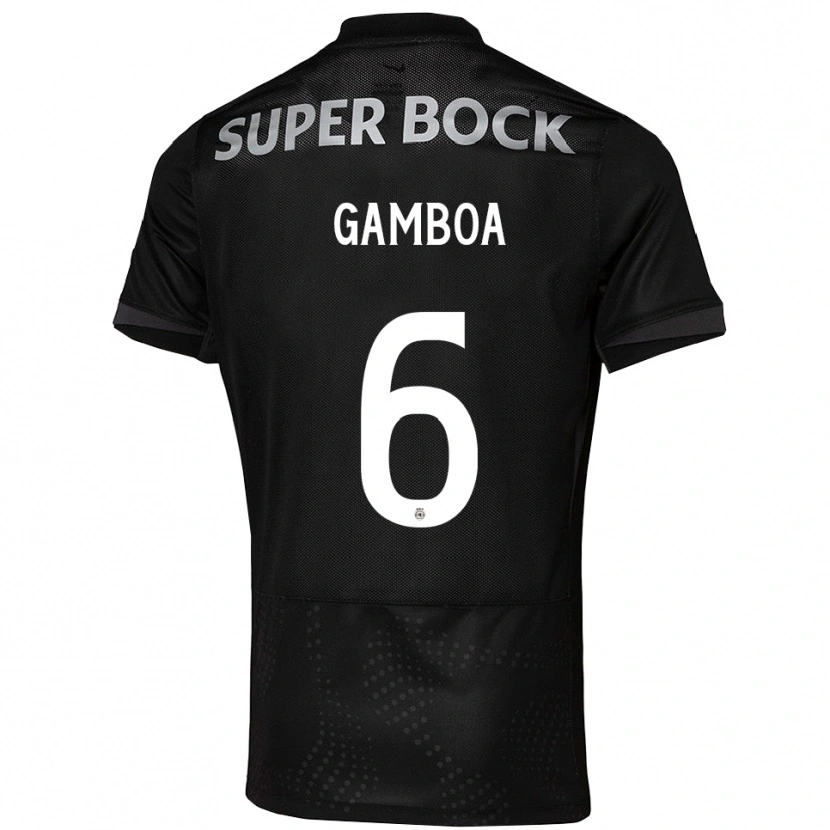 Danxen Dame Sandro Gambôa #6 Svart Hvit Bortetrøye Drakt Trøye 2025/26 Skjorter T-Skjorte
