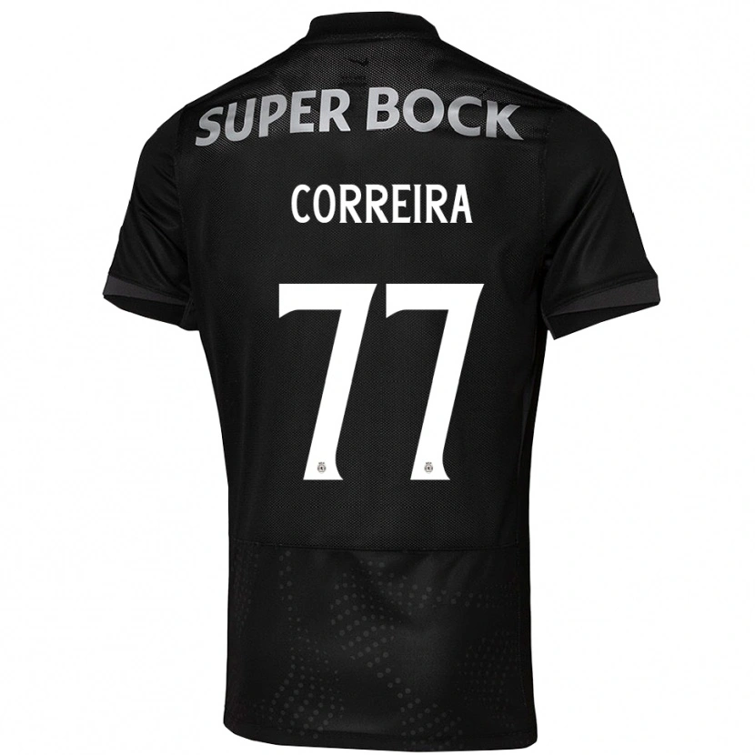 Danxen Dame Alicia Figueiredo Lima Correia #77 Svart Hvit Bortetrøye Drakt Trøye 2025/26 Skjorter T-Skjorte