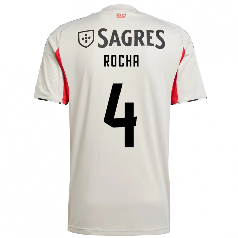 Danxen Dame Diogo Rocha #4 Off White Rød Bortetrøye Drakt Trøye 2025/26 Skjorter T-Skjorte