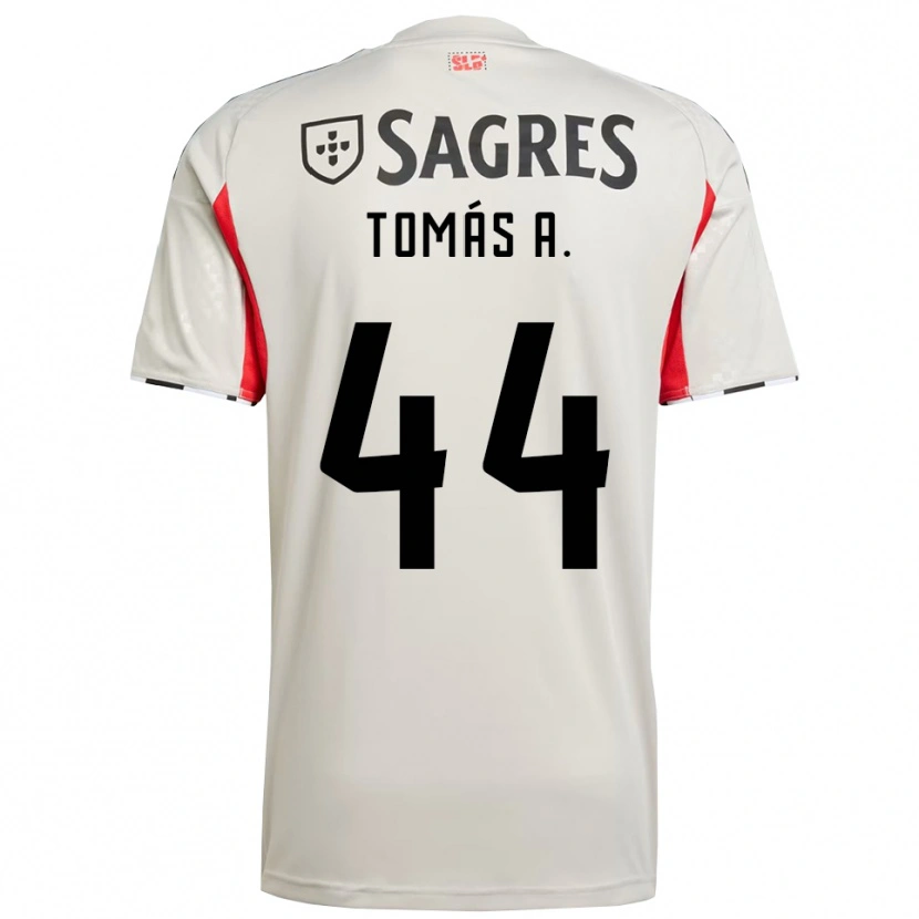 Danxen Dame Tomás Araújo #44 Off White Rød Bortetrøye Drakt Trøye 2025/26 Skjorter T-Skjorte