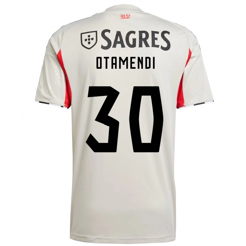 Danxen Dame Nicolás Otamendi #30 Off White Rød Bortetrøye Drakt Trøye 2025/26 Skjorter T-Skjorte