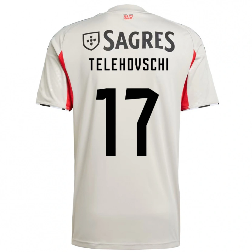 Danxen Dame Dinis Telehovschi #17 Off White Rød Bortetrøye Drakt Trøye 2025/26 Skjorter T-Skjorte