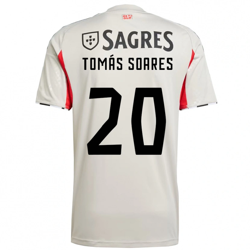 Danxen Dame Tomás Soares #20 Off White Rød Bortetrøye Drakt Trøye 2025/26 Skjorter T-Skjorte
