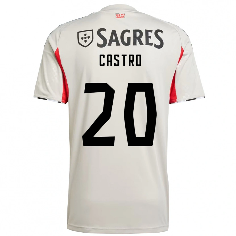 Danxen Dame Guilherme Castro #20 Off White Rød Bortetrøye Drakt Trøye 2025/26 Skjorter T-Skjorte